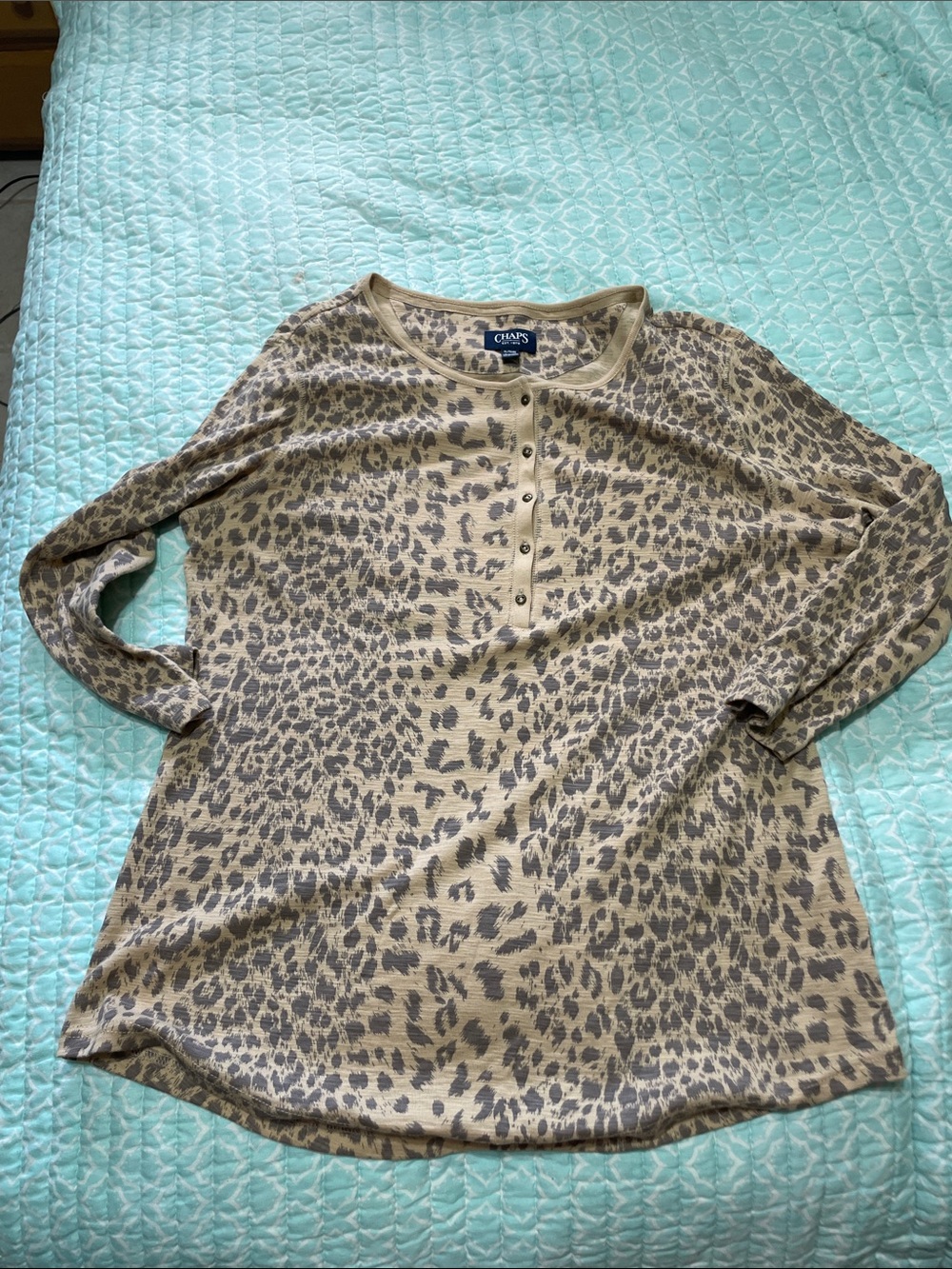 Ralph Lauren leopard print Henley top